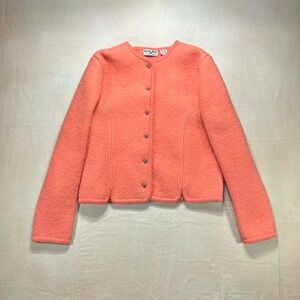 Carroll Reed Ski Shops New Hampshire Peach Wool Cardigan